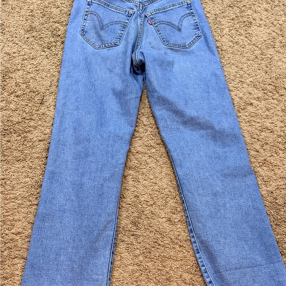 Levi's Raw Hem Ribcage Straight Jeans S40197 Women's Size 25x27 Distressed - Picture 8 of 9